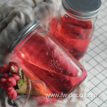 wholesale clear embossed glass storage jar with lid